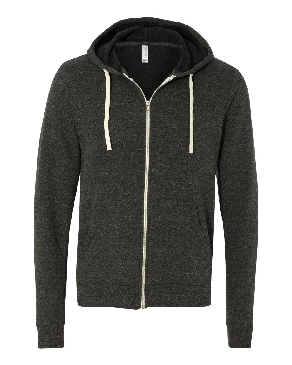 Bella + Canvas 3909 Triblend Sponge Fleece Full-zip Hoodie - Charcoal Black