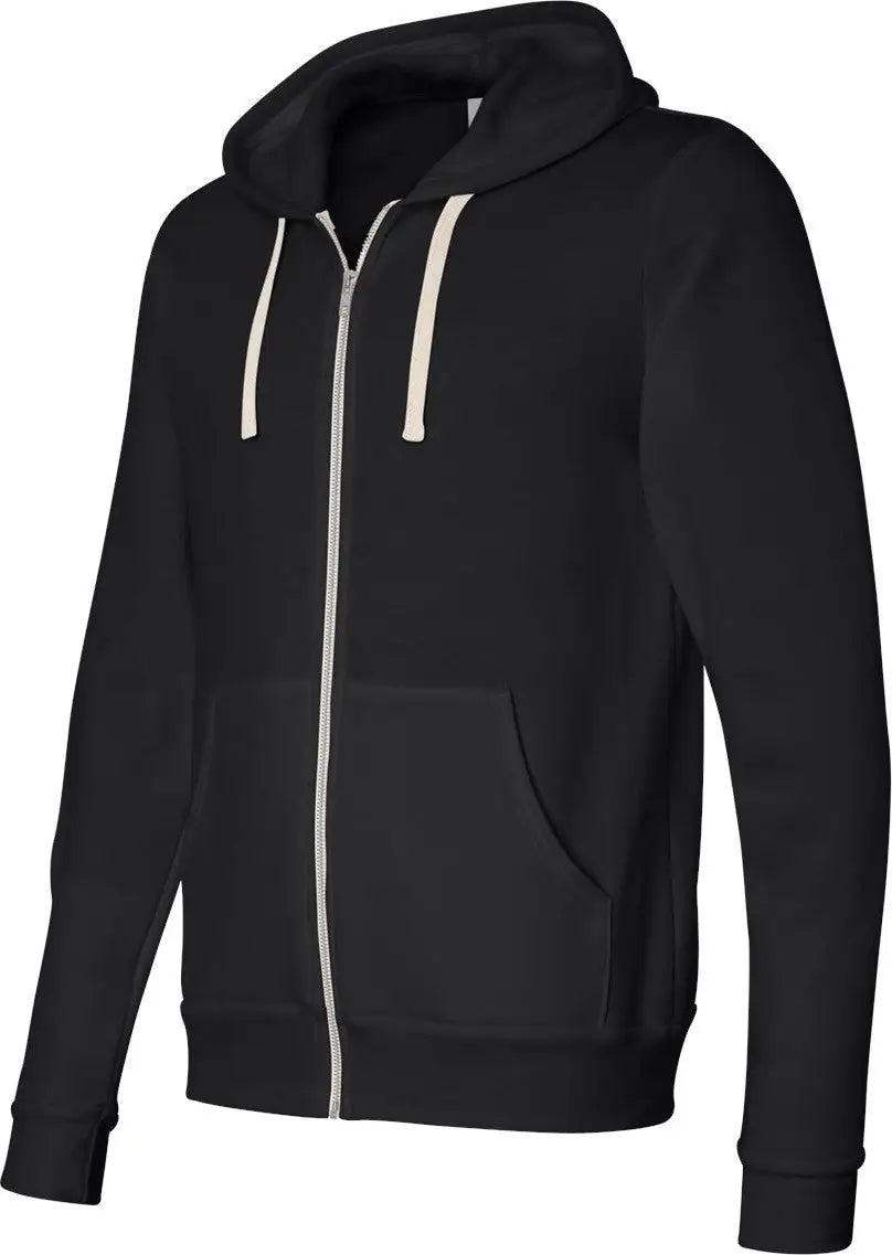 Bella + Canvas 3909 Triblend Sponge Fleece Full-zip Hoodie - Solid Black - Xs