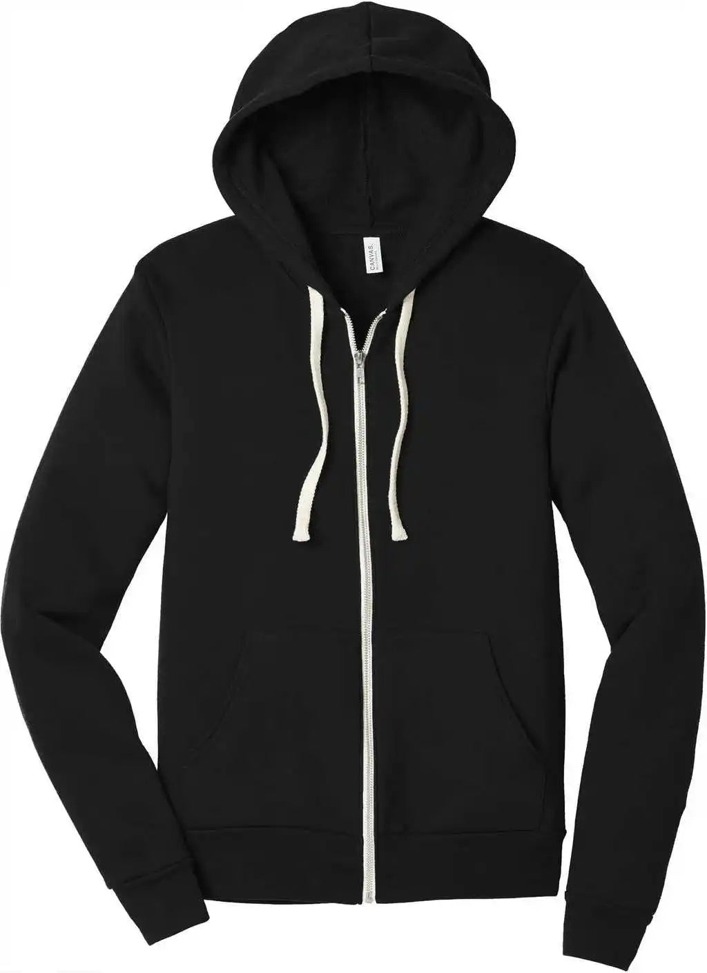 Bella + Canvas 3909 Unisex Triblend Sponge Fleece Full-zip Hoodie - Solid Black