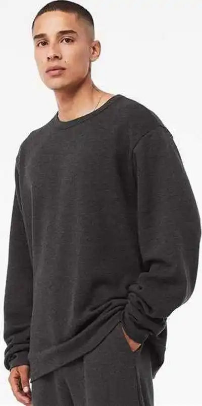 Bella + Canvas 3911 Unisex Sponge Fleece Classic Crewneck Sweatshirt Dark Gray Heather