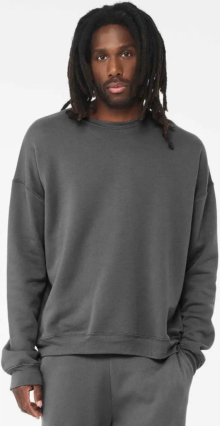 Bella + Canvas 3945 Sponge Fleece Drop Shoulder Crewneck Sweatshirt - Asphalt