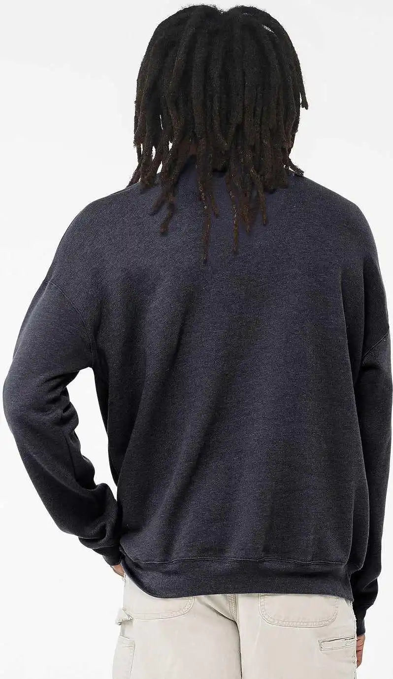 Bella + Canvas 3945 Sponge Fleece Drop Shoulder Crewneck Sweatshirt Heather Navy