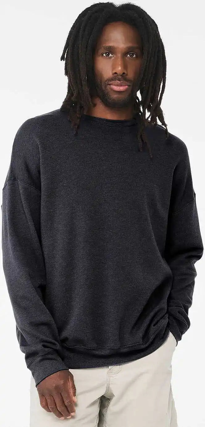 Bella + Canvas 3945 Sponge Fleece Drop Shoulder Crewneck Sweatshirt Heather Navy