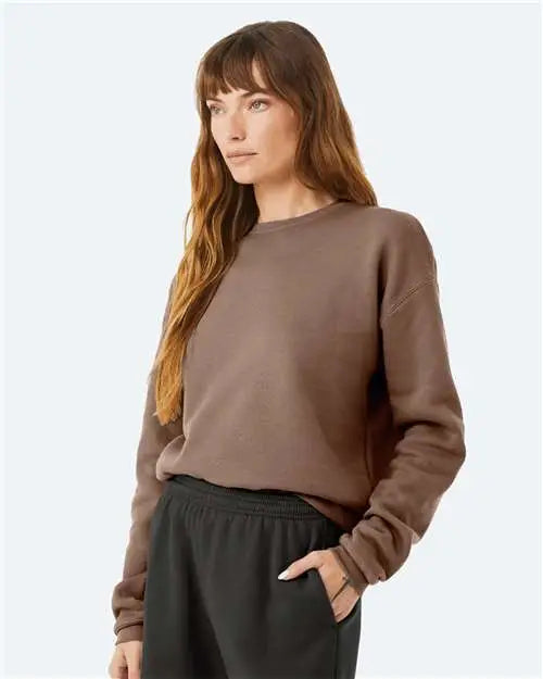 Bella + Canvas 3945 Sponge Fleece Drop Shoulder Crewneck Sweatshirt - Vintage Brown