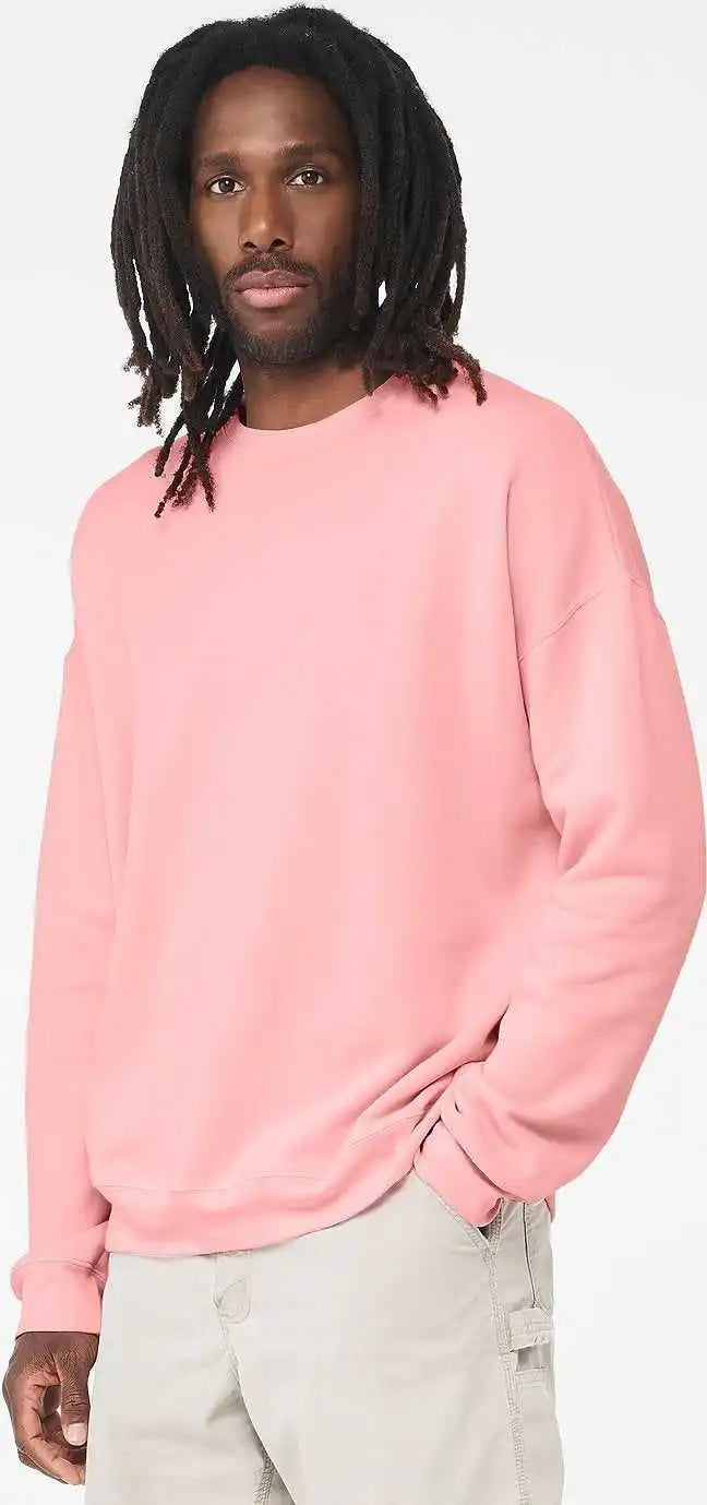 Bella + Canvas 3945 Sponge Fleece Drop Shoulder Crewneck Sweatshirt Pink