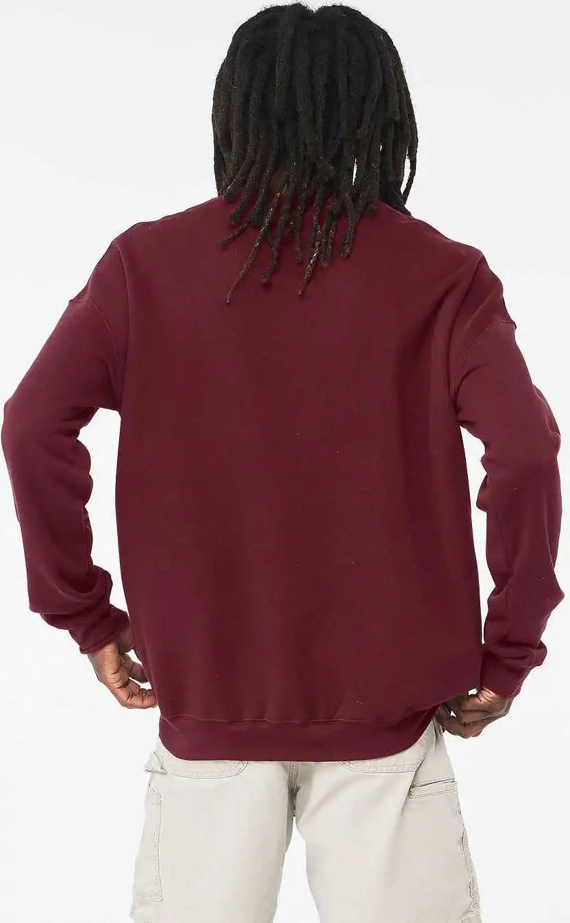 Bella + Canvas 3945 Sponge Fleece Drop Shoulder Crewneck Sweatshirt Maroon