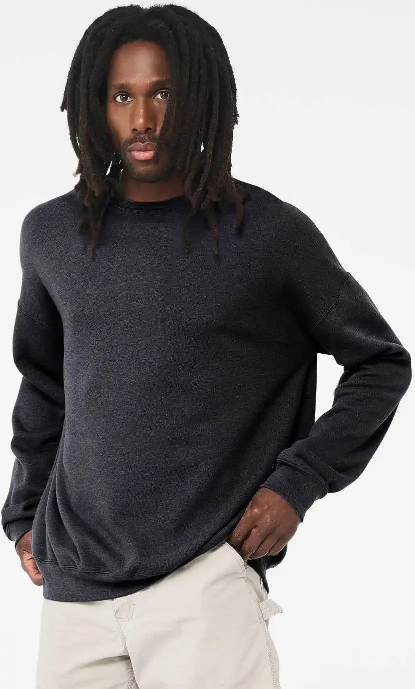 Bella + Canvas 3945 Sponge Fleece Drop Shoulder Crewneck Sweatshirt Heather Navy