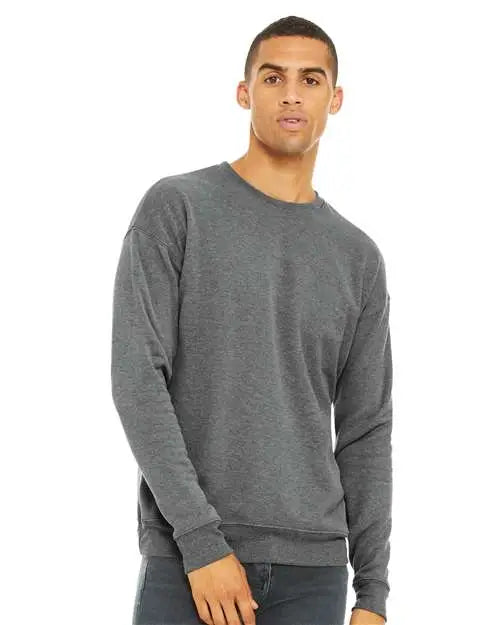Bella + Canvas 3945 Sponge Fleece Drop Shoulder Crewneck Sweatshirt - Deep Heather