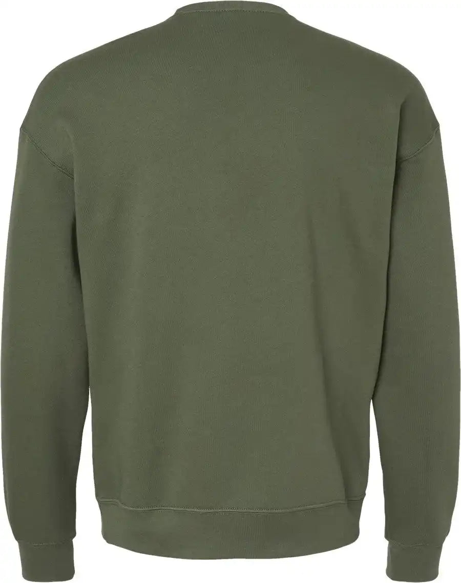 Bella + Canvas 3945 Sponge Fleece Drop Shoulder Crewneck Sweatshirt - Military Green - Xs