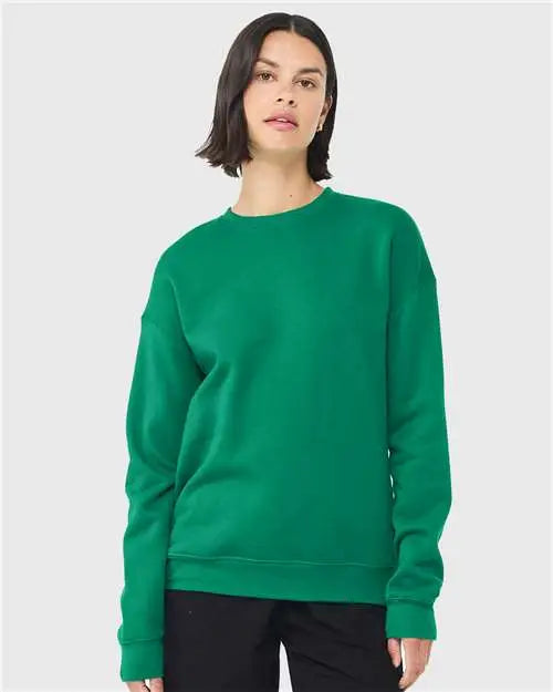 Bella + Canvas 3945 Sponge Fleece Drop Shoulder Crewneck Sweatshirt - Kelly