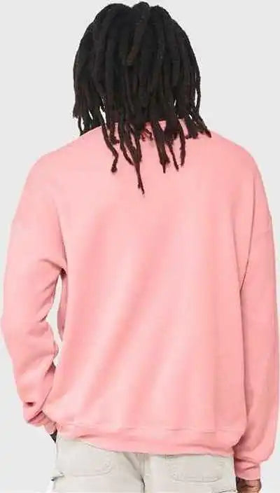 Bella + Canvas 3945 Sponge Fleece Drop Shoulder Crewneck Sweatshirt Pink