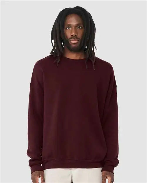 Bella + Canvas 3945 Sponge Fleece Drop Shoulder Crewneck Sweatshirt - Maroon