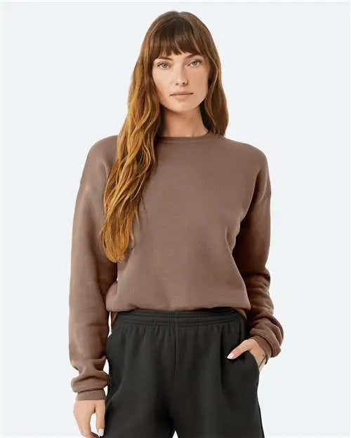 Bella + Canvas 3945 Sponge Fleece Drop Shoulder Crewneck Sweatshirt - Vintage Brown