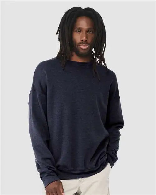 Bella + Canvas 3945 Sponge Fleece Drop Shoulder Crewneck Sweatshirt - Heather Navy