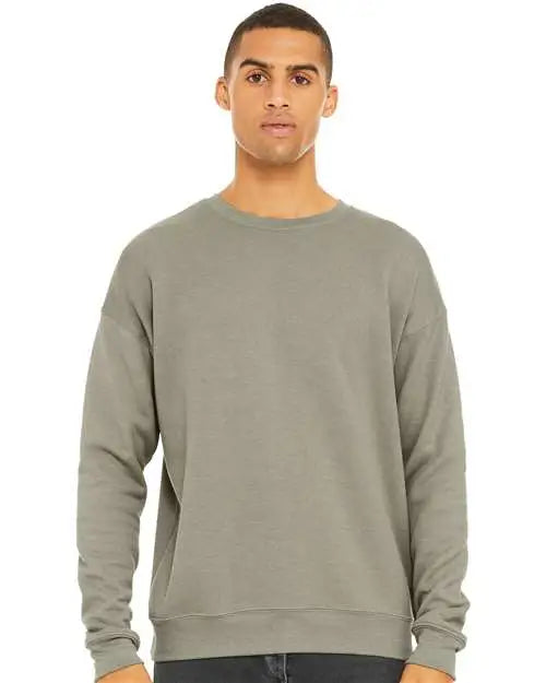 Bella + Canvas 3945 Sponge Fleece Drop Shoulder Crewneck Sweatshirt - Heather Stone