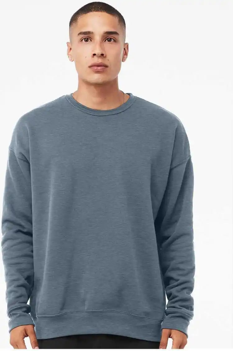 Bella + Canvas 3945 Unisex Sponge Fleece Drop Shoulder Crewneck Sweatshirt Heather Slate