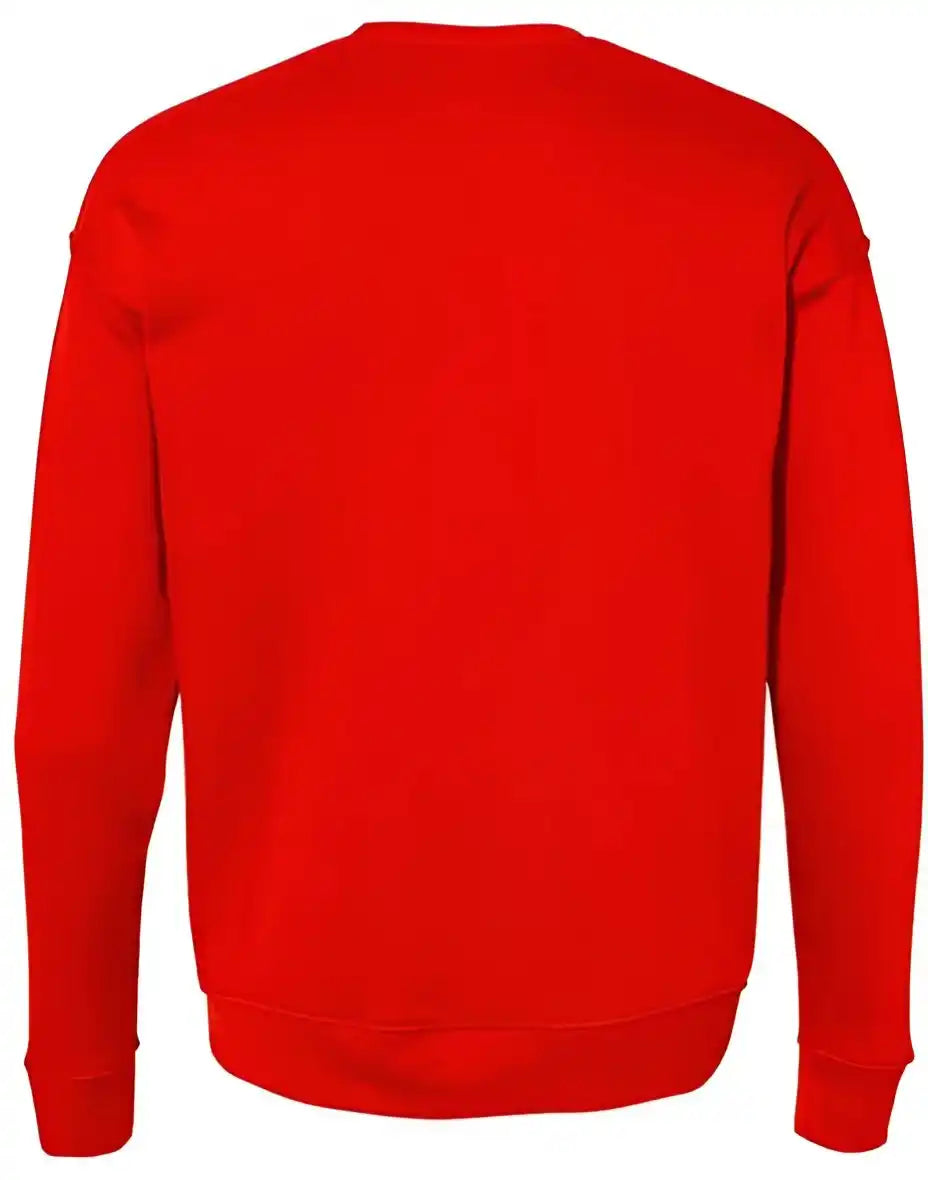 Bella + Canvas 3945 Unisex Sponge Fleece Drop Shoulder Crewneck Sweatshirt - Poppy