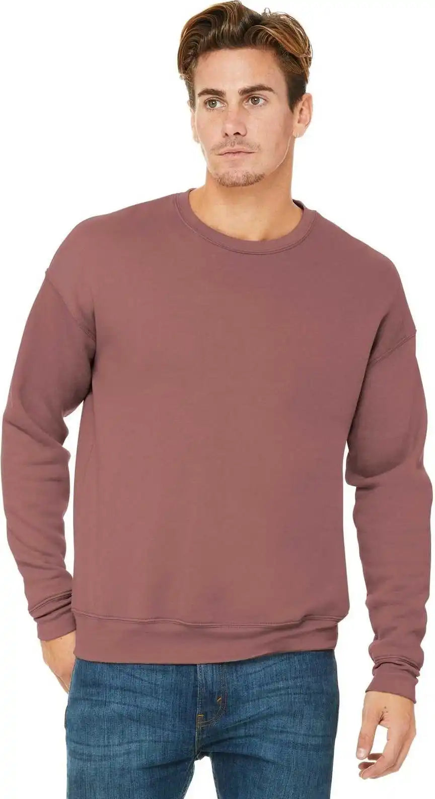 Bella + Canvas 3945 Unisex Sponge Fleece Drop Shoulder Sweatshirt - Mauve