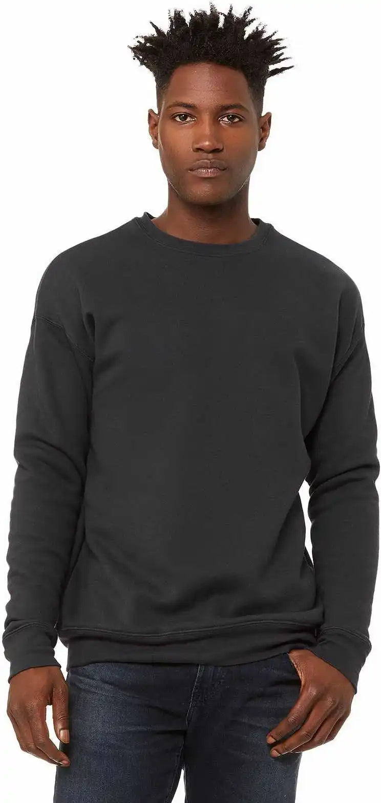Bella + Canvas 3945 Unisex Sponge Fleece Drop Shoulder Sweatshirt Dtg Dark Grey