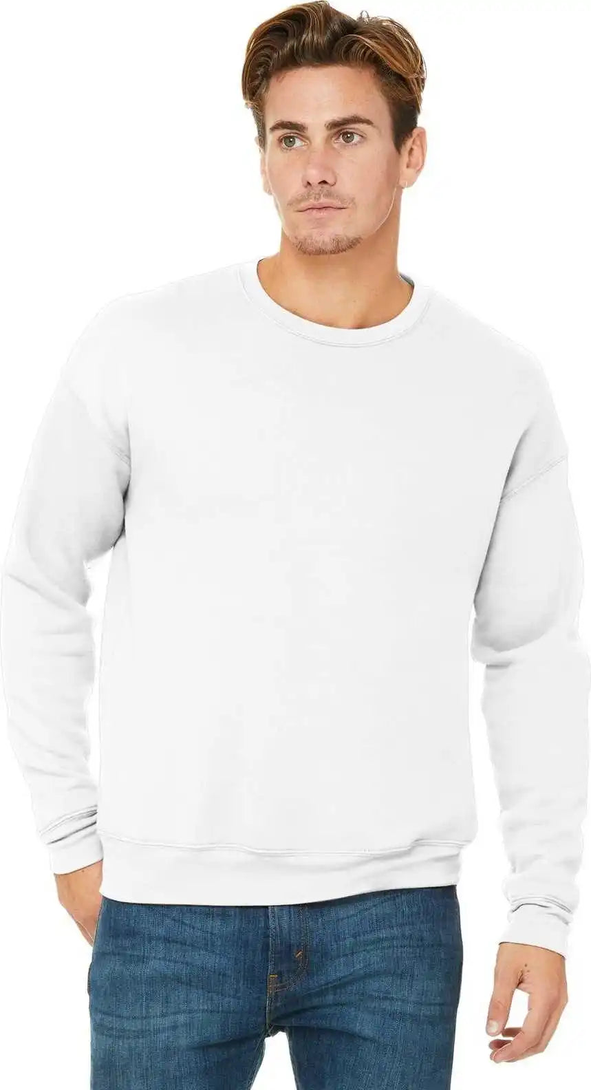 Bella + Canvas 3945 Unisex Sponge Fleece Drop Shoulder Sweatshirt White