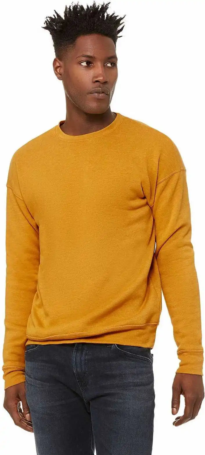 Bella + Canvas 3945 Unisex Sponge Fleece Drop Shoulder Sweatshirt Heather Mustard