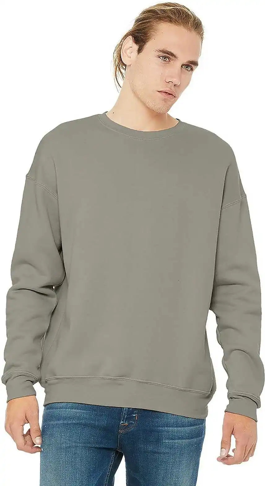 Bella + Canvas 3945 Unisex Sponge Fleece Drop Shoulder Sweatshirt Heather Stone