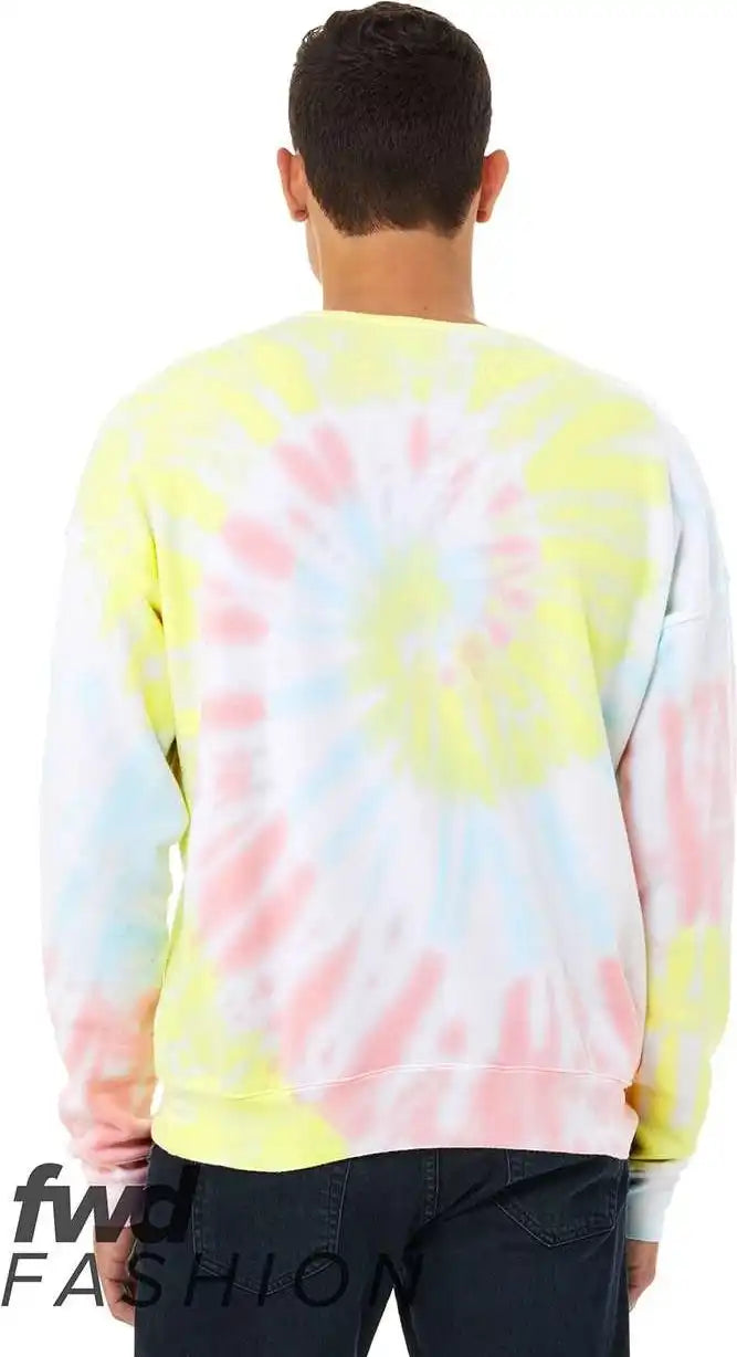 Bella + Canvas 3945rd Fwd Fashion Tie-dyed Crewneck Sweatshirt - Rainbow Pastel - s
