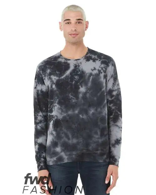 Bella + Canvas 3945rd Fwd Fashion Tie-dyed Crewneck Sweatshirt - White Grey Black