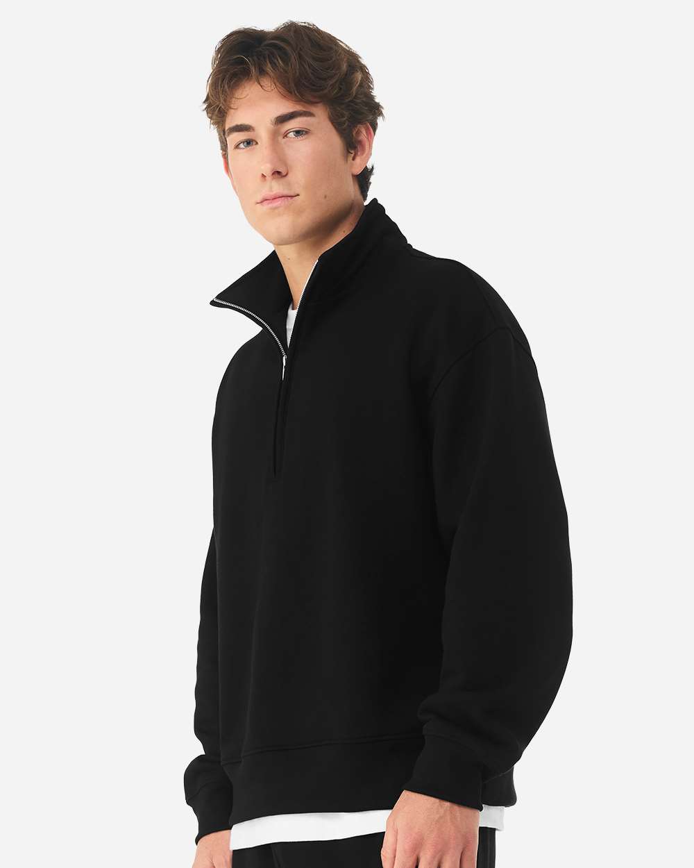 Bella + Canvas 4740 Unisex 10 Oz Quarter-zip Pullover Sweatshirt - Black