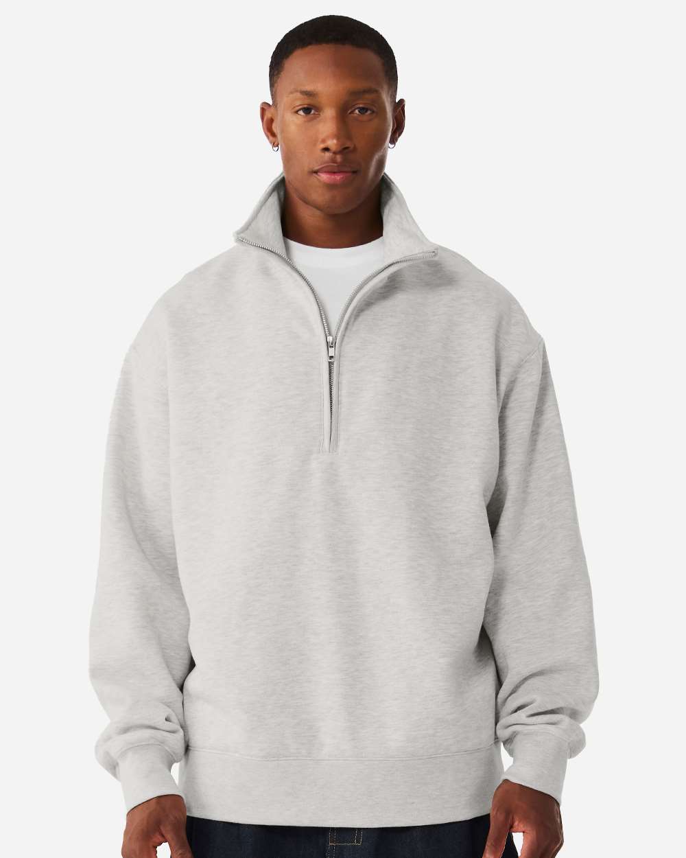Bella + Canvas 4740 Unisex 10 Oz Quarter-zip Pullover Sweatshirt - Vintage Heather Grey