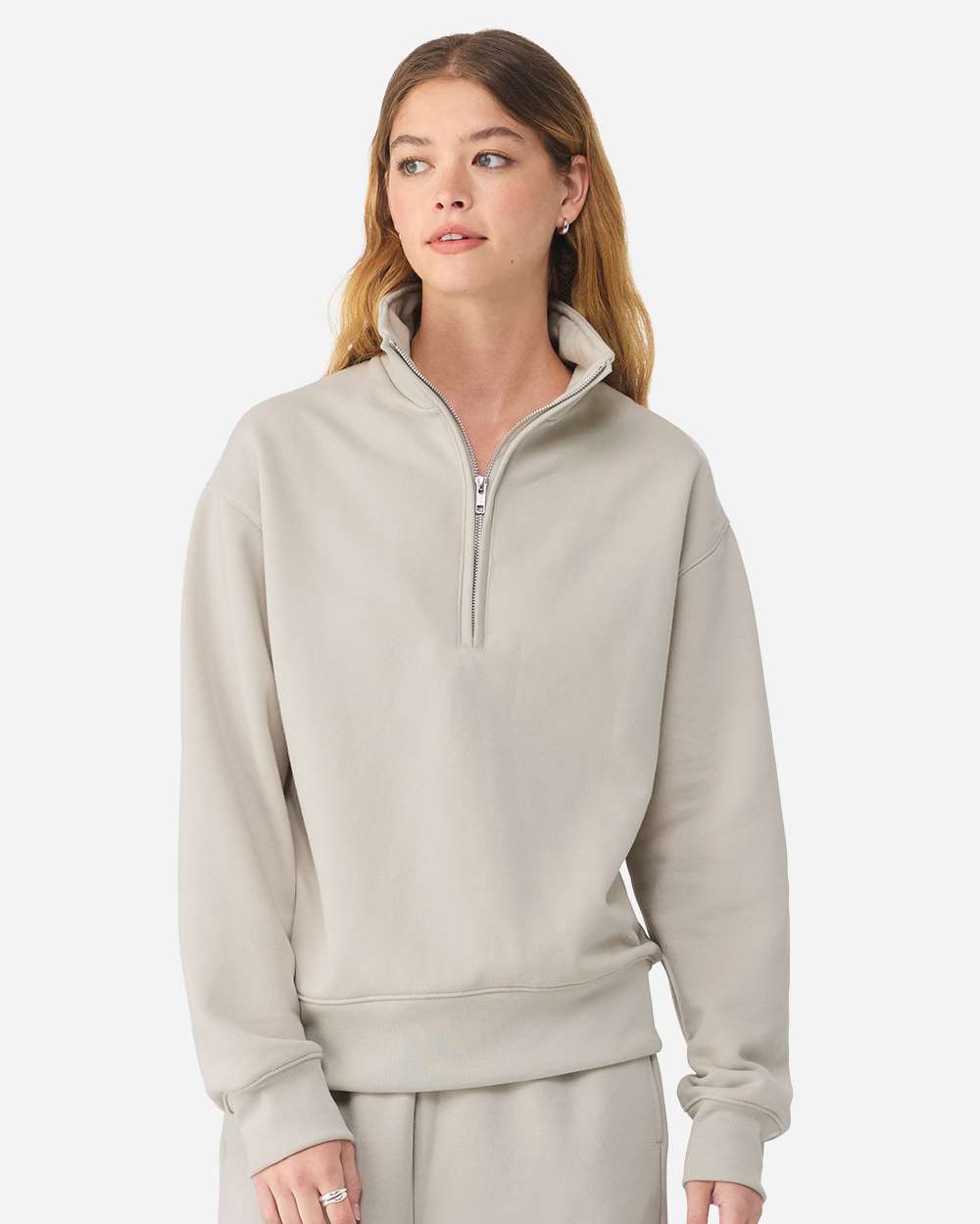 Bella + Canvas 4740 Unisex 10 Oz Quarter-zip Pullover Sweatshirt - Dust