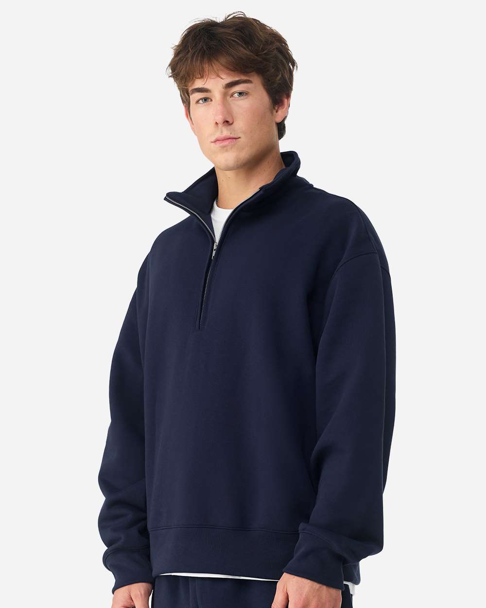 Bella + Canvas 4740 Unisex 10 Oz Quarter-zip Pullover Sweatshirt - Navy