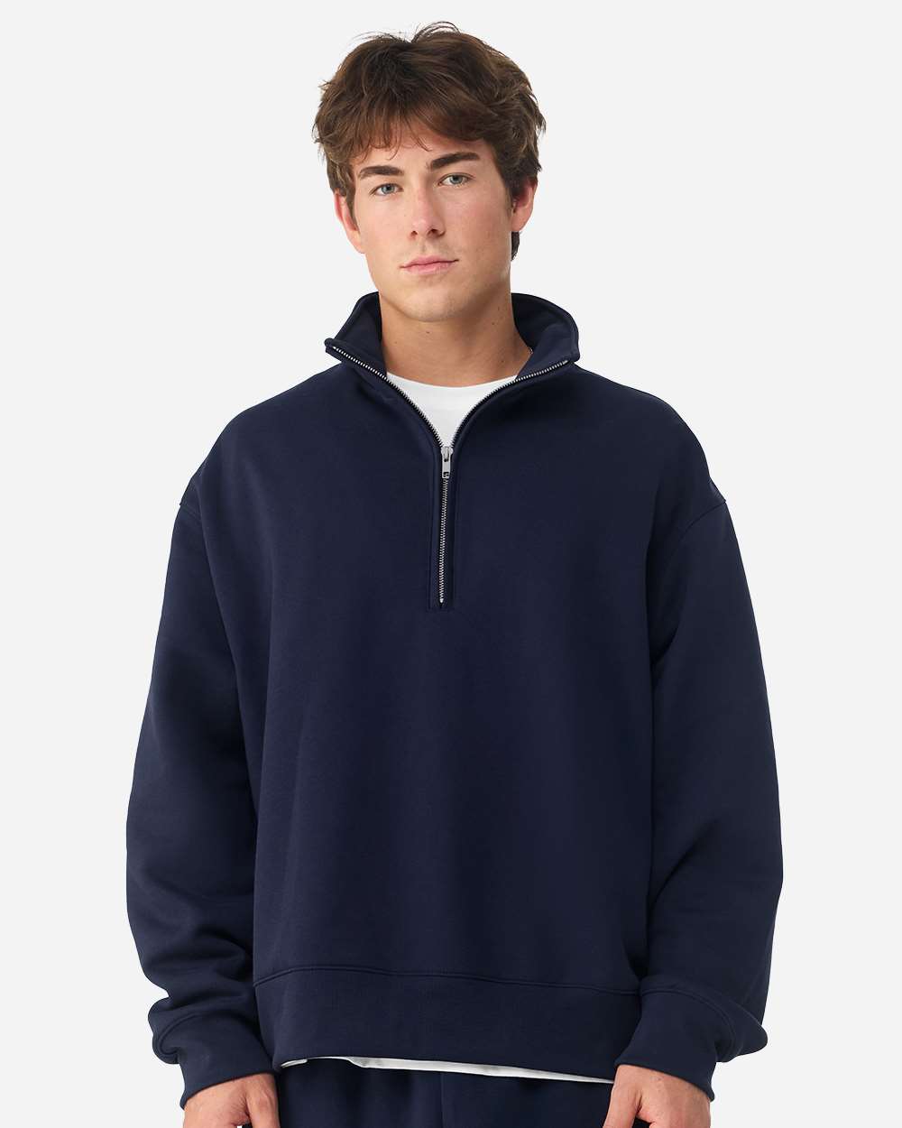Bella + Canvas 4740 Unisex 10 Oz Quarter-zip Pullover Sweatshirt - Navy