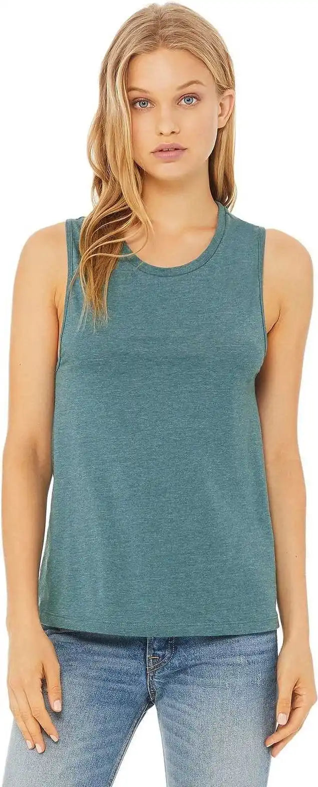 Bella + Canvas 6003 Women’s Jersey Muscle Tank Heather Deep Teal