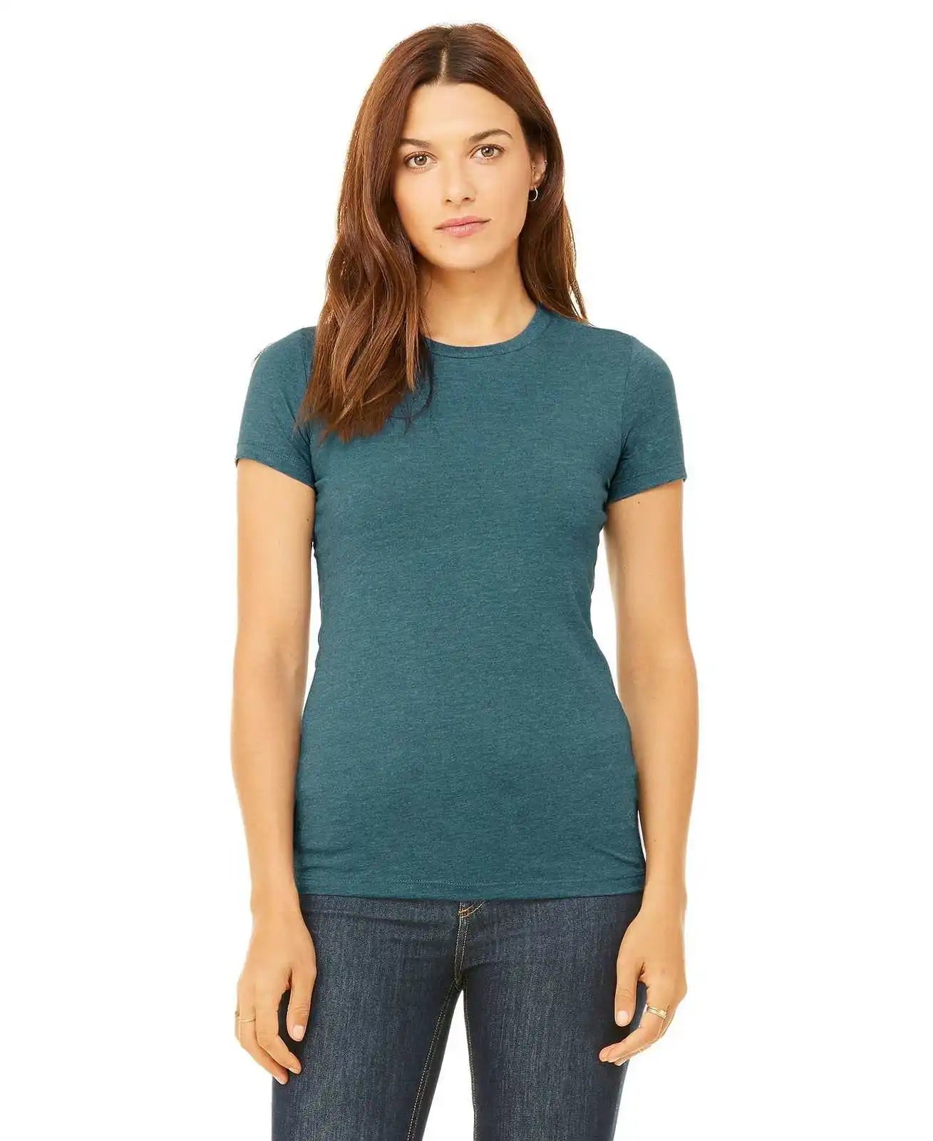 Bella + Canvas 6004 Women’s the Favorite Tee - Heather Deep Teal