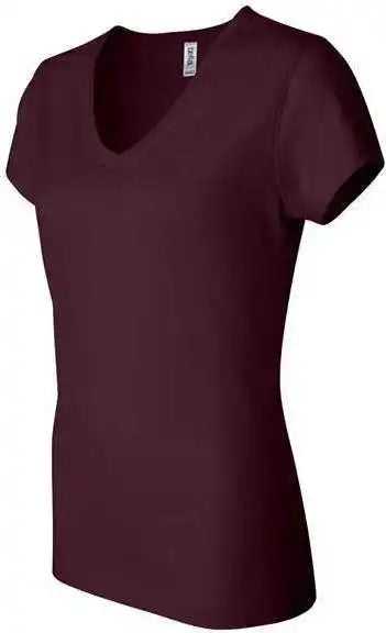 Bella + Canvas 6005 Womens Jersey V-neck Tee - Maroon