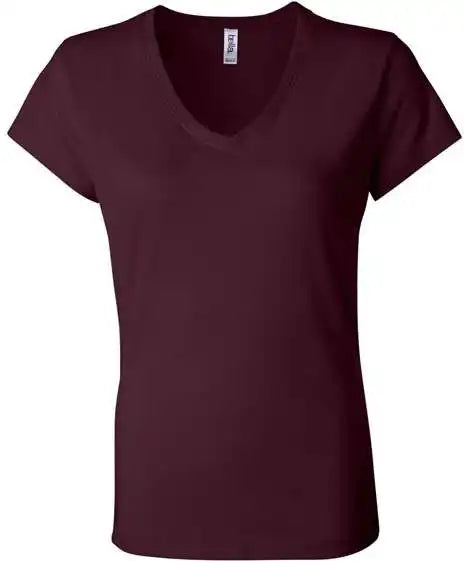 Bella + Canvas 6005 Womens Jersey V-neck Tee - Maroon