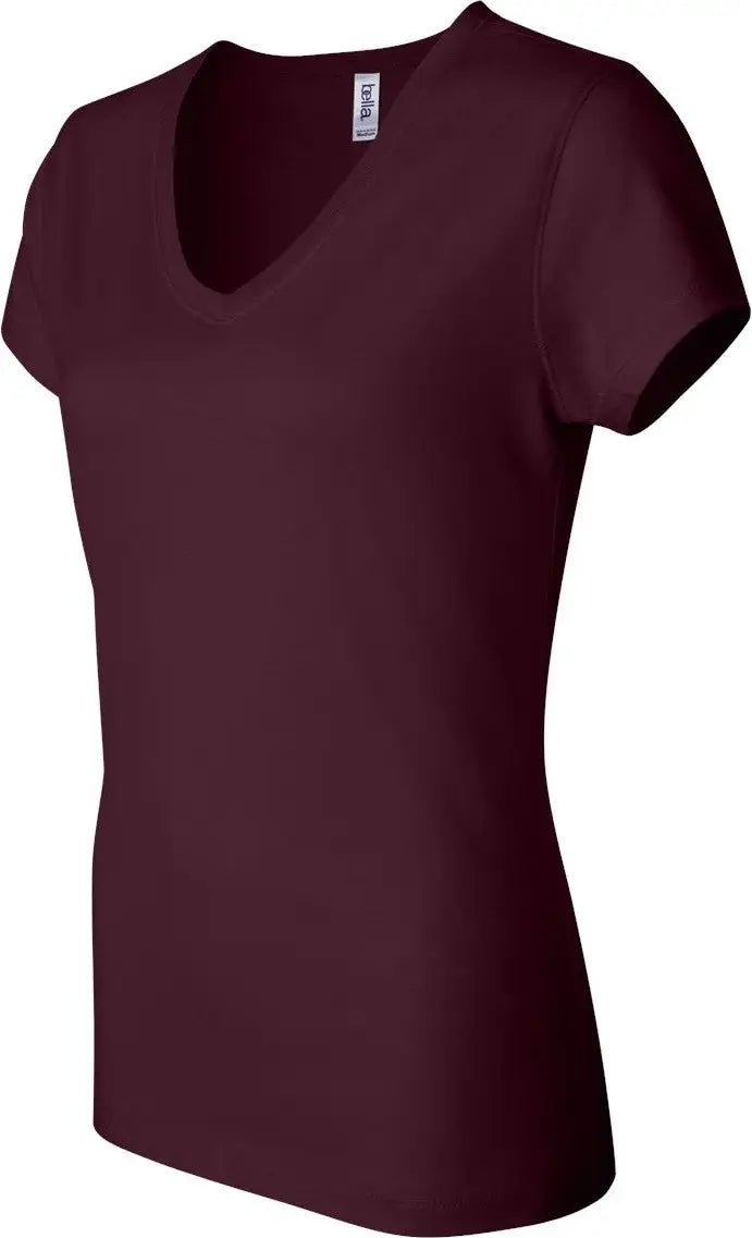Bella + Canvas 6005 Women’s Jersey V-neck Tee - Maroon - s