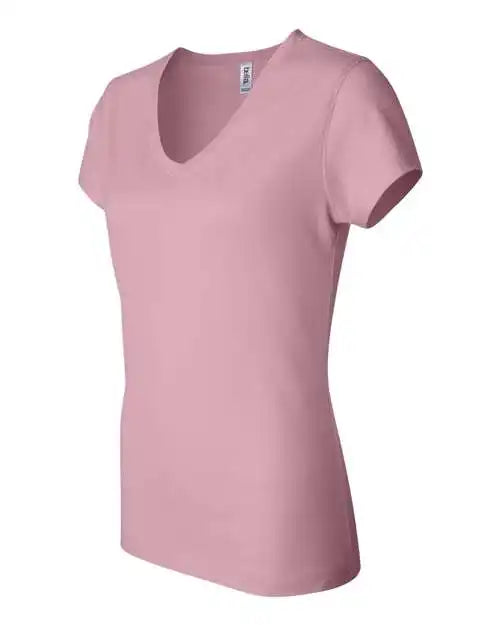 Bella + Canvas 6005 Womens Jersey v Neck Tee Pink