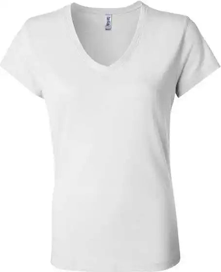 Bella + Canvas 6005 Womens Jersey V-neck Tee - White