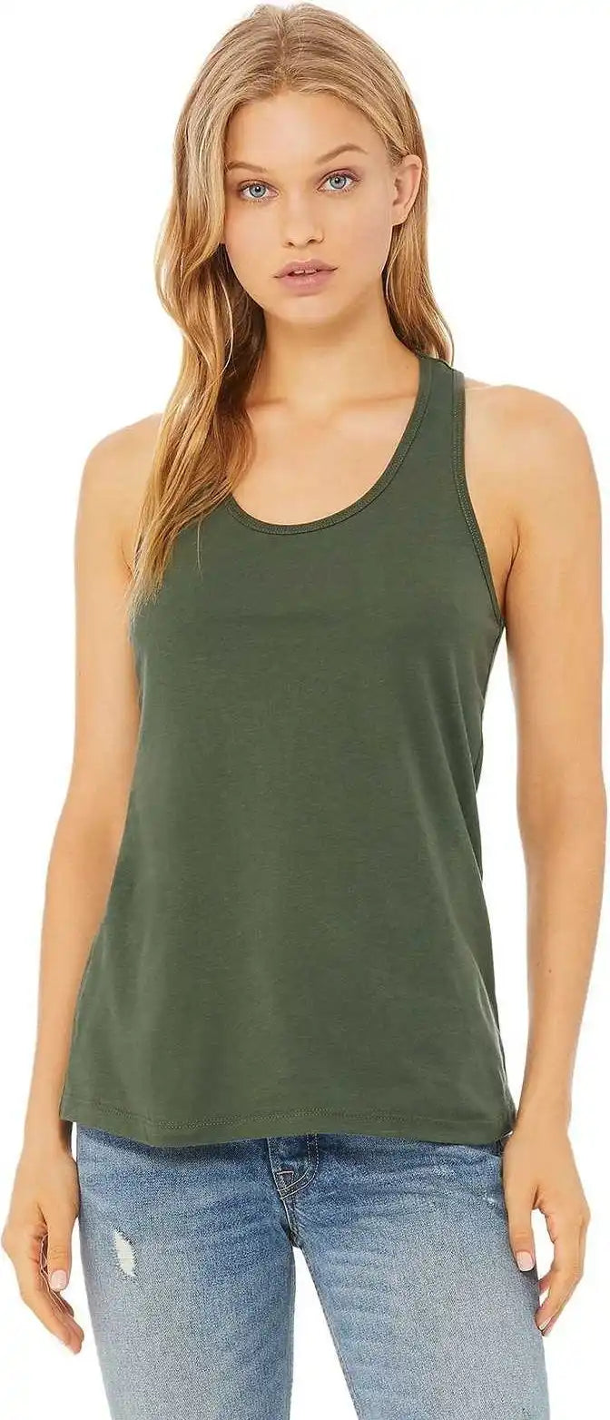 Bella + Canvas 6008 Women’s Jersey Racerback Tank Military Green