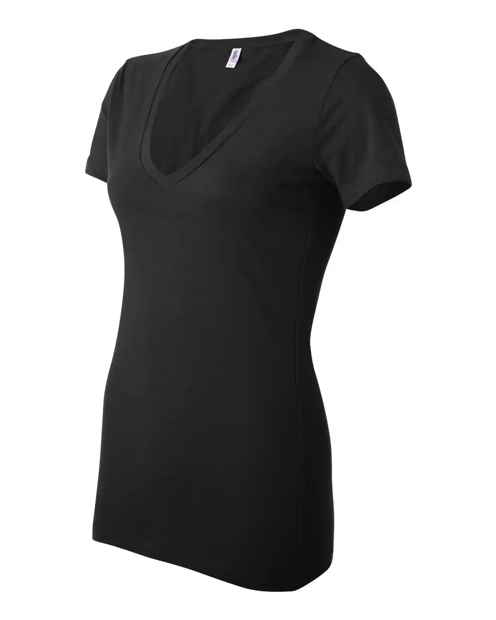 Bella + Canvas 6035 Women’s Jersey Deep V-neck Tee - Black - 2xl