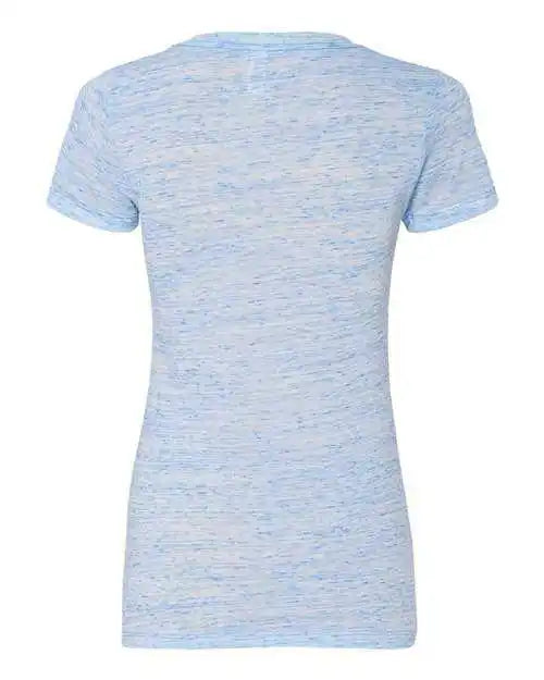 Bella + Canvas 6035 Womens Jersey Deep V-neck Tee - Blue Marble
