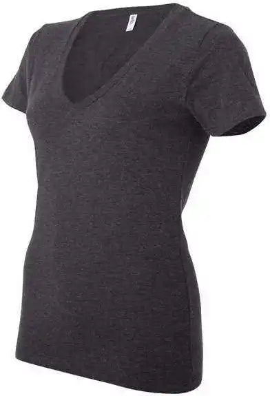 Bella + Canvas 6035 Womens Jersey Deep V-neck Tee - Dark Grey Heather