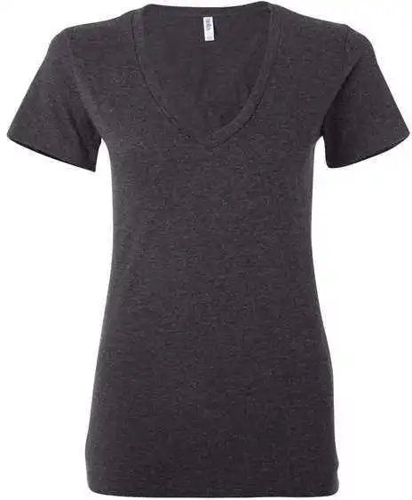 Bella + Canvas 6035 Womens Jersey Deep V-neck Tee - Dark Grey Heather