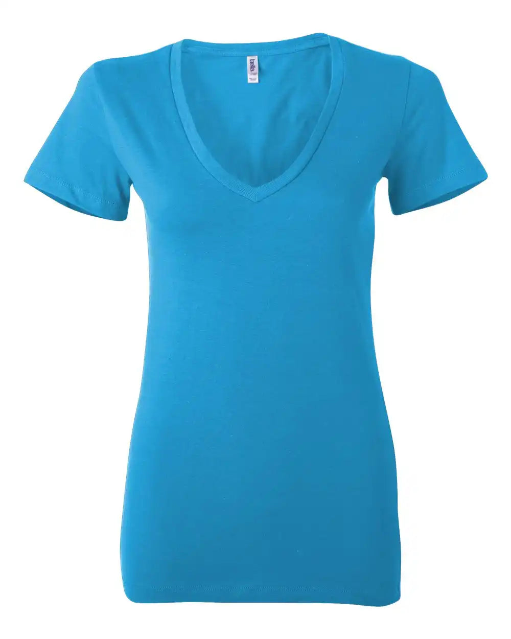 Bella + Canvas 6035 Women’s Jersey Deep V-neck Tee - Neon Blue - 2xl