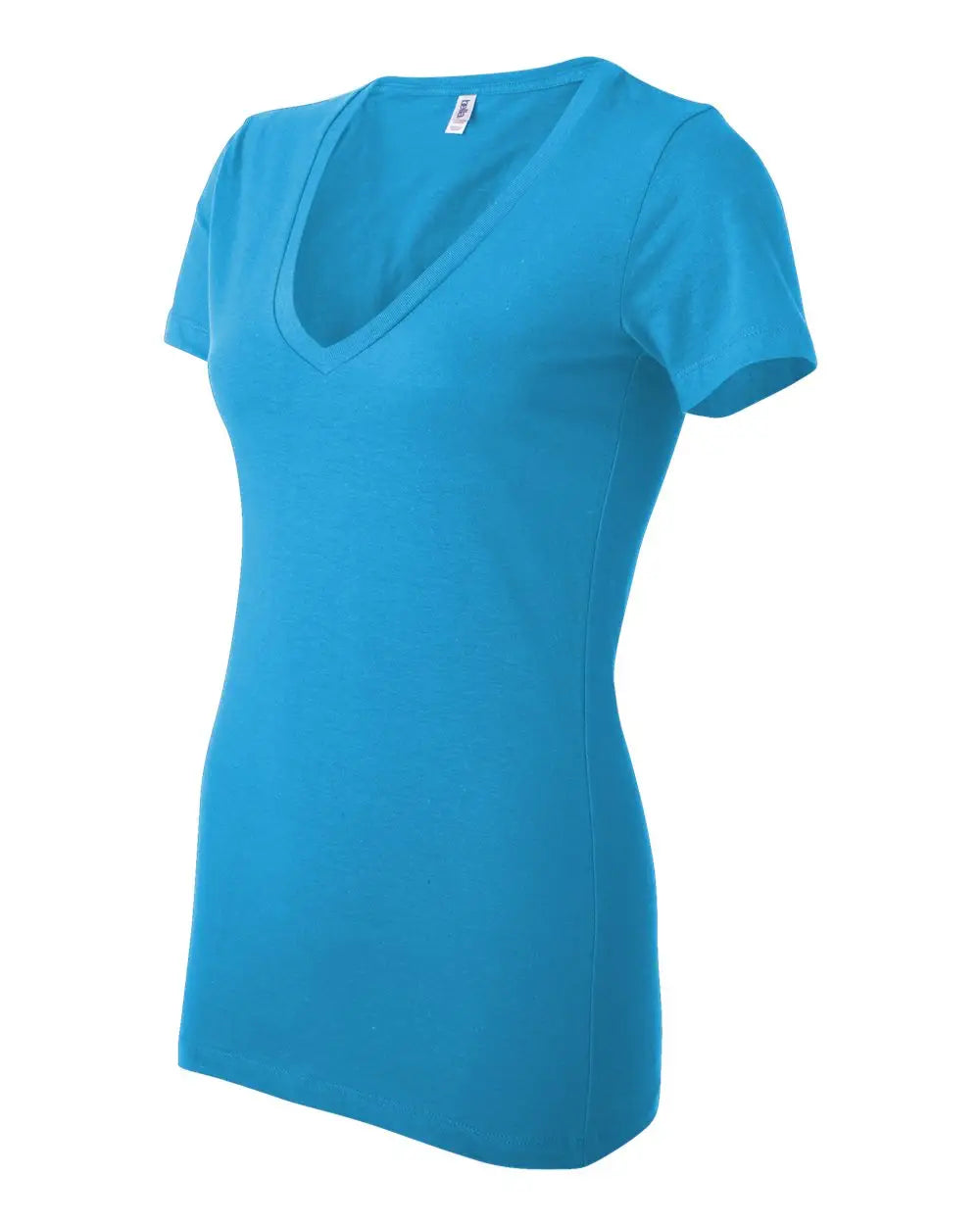 Bella + Canvas 6035 Women’s Jersey Deep V-neck Tee - Neon Blue