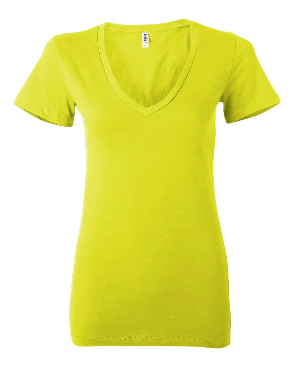 Bella + Canvas 6035 Women’s Jersey Deep V-neck Tee - Neon Yellow - 2xl