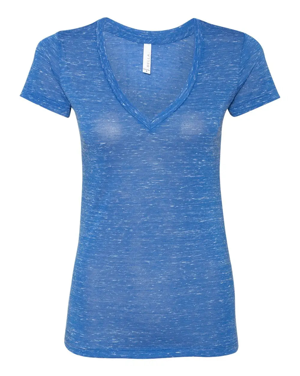 Bella + Canvas 6035 Women’s Jersey Deep V-neck Tee - True Royal Marble - 2xl