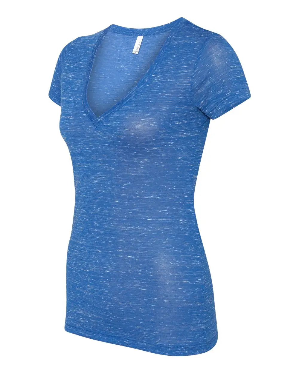 Bella + Canvas 6035 Women’s Jersey Deep V-neck Tee - True Royal Marble - 2xl